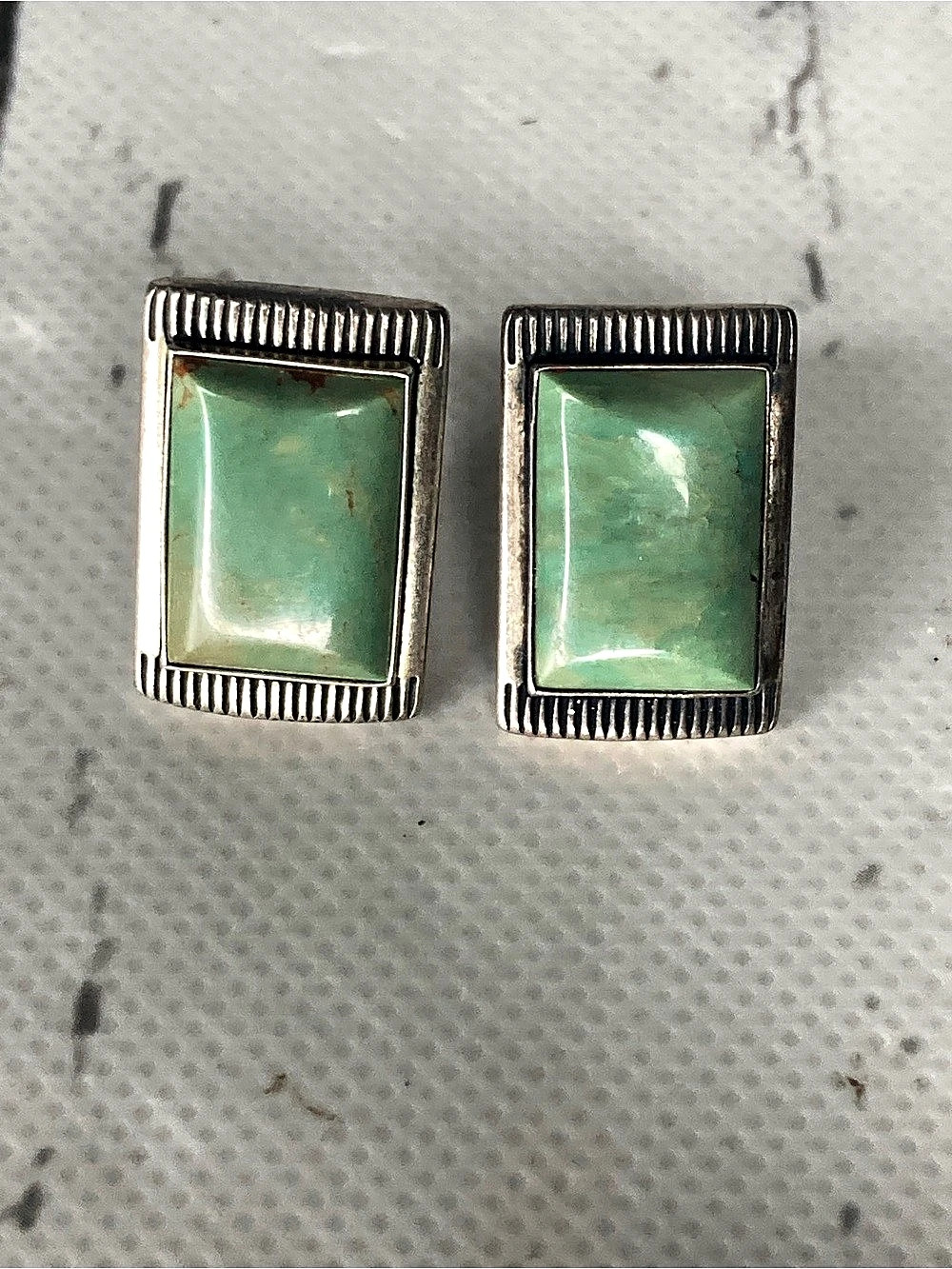 Carolyn Pollack Victoria Adams Sterling Silver Royston Turquoise Earrings WOW